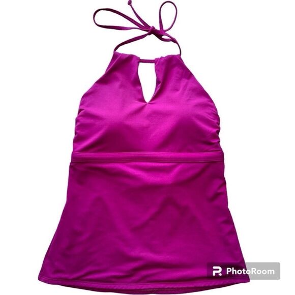 Athleta High Neck Key Hole Tankini in Exotic Fuscia S - Picture 2 of 6